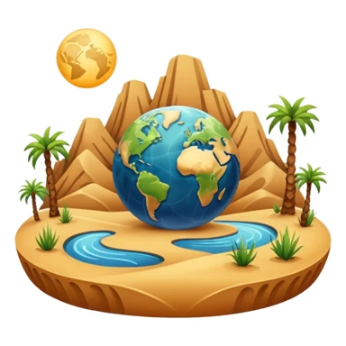 infinite 8 stylised to symbolise earth, with desert, grass, cities, oceans sticker