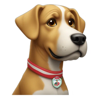 Dog mascot in Southampton jersey sticker