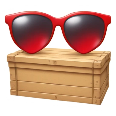 caja inteligente con lentes de sol dentro de un corazon rojo sticker
