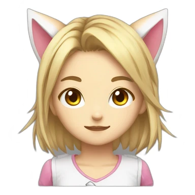 face neko girl gamer sticker