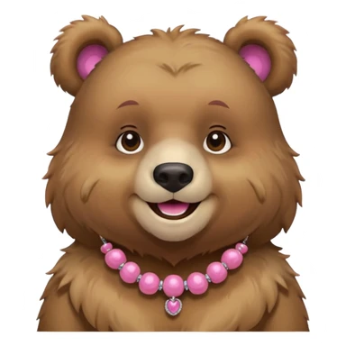 bear with pink necklace and earings sticker
