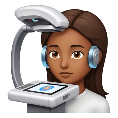 the scanner scans the face  sticker