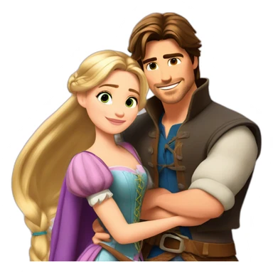 Rapunzel and Flynn Rider chilling sticker
