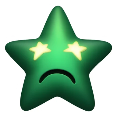 A dark green star sticker