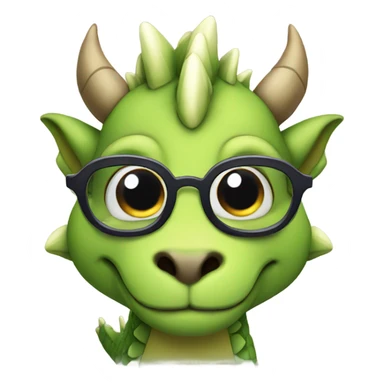 Cute dragon with glasses  sticker