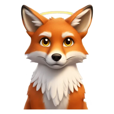 Fox with an Angel halo sticker