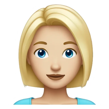 Cute woman with straight short blonde hair and blue eyes sticker