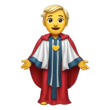 Heart wearing a judge’s robe sticker