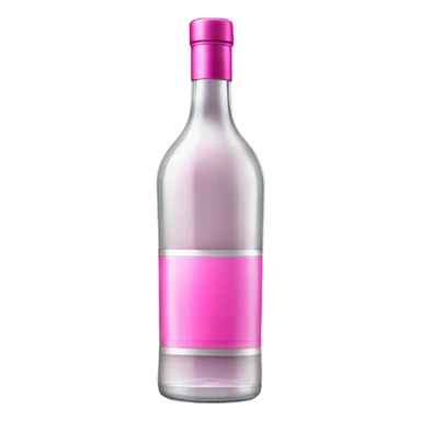 Realistic isolated vodka Bottle with metallic pink label and lid.
  sticker