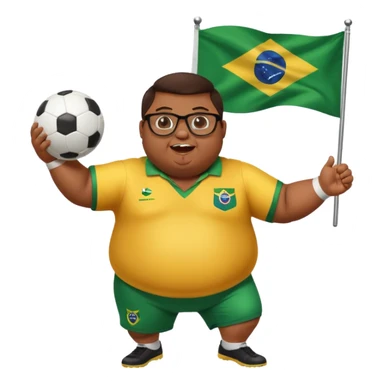 make an guy called pedro who is dancing with a football and playing brazzilian phonk and hee has glasses and is obese and make it look like hes listening to brazzilian phonk so it has a brazil flag and text saying phonk on it and give him demon laser eyes phonk demon tuff boii  sus phonk brazilo! sticker