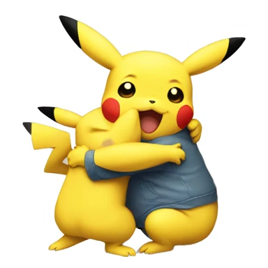 Pikachu hug Pikachu sticker