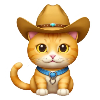 yellow cat with cowboy hat sticker