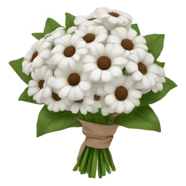White Bouquet with brown wrapping  sticker