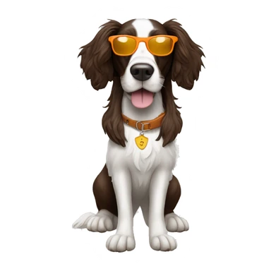 Springer spaniel wearing sunglasses sticker