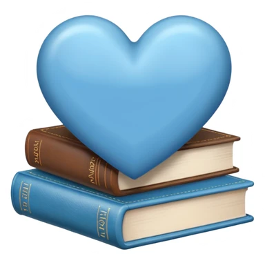 Light blue heart + books sticker