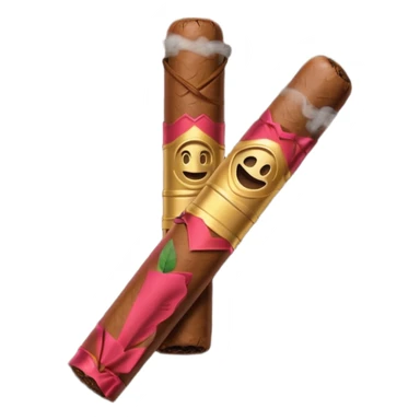 Emoji-style cigar icon, dark brown wrapper, subtle smoke, minimalistic, clean silhouette sticker
