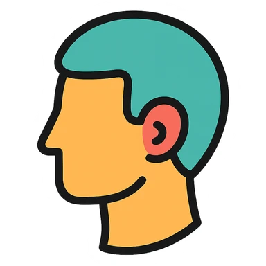 stylized head, bold lines sticker