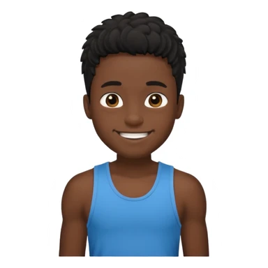 Un garçon qui a des locks noir  il sourit c’est un renoi il a un débardeur sticker