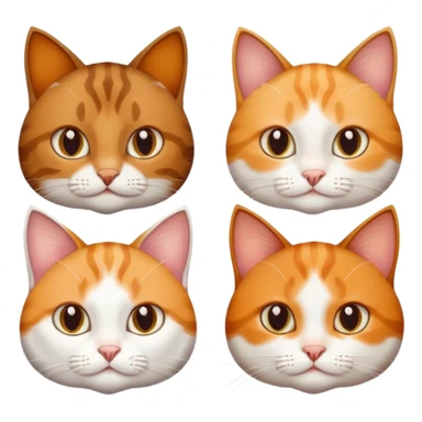 3 cats and each are different natural colours; brown tabby and white, calico, and ginger and white sticker