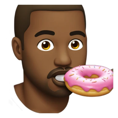 kanye west eating donut sticker