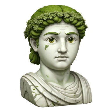 greek sculpture with moss sticker