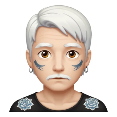 white haired tattooed sticker