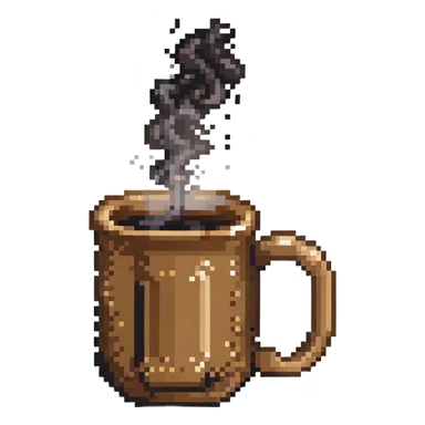 Coffee mug with steam sticker