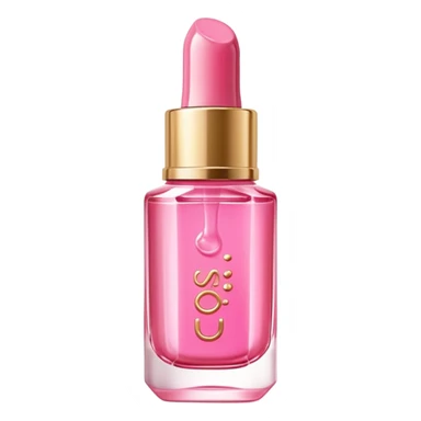 Gisou lip oil in pink color, small transparent bottle with gold cap, pink-tinted lip gloss, honey-infused beauty product sticker