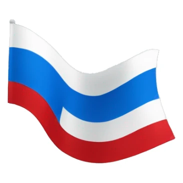 Bandera simple y blanca con linea diagonal azul claro sticker