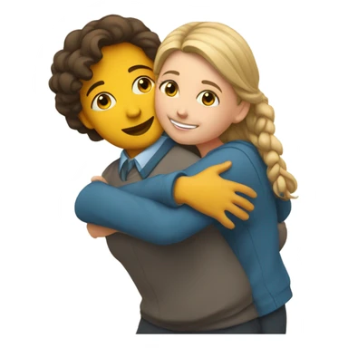 teacher hugging girl sticker