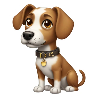 realistic dog collar portrait add a brown patch to the small dogs eye sticker
