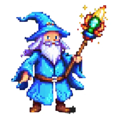 dancing wizard with a staff sticker