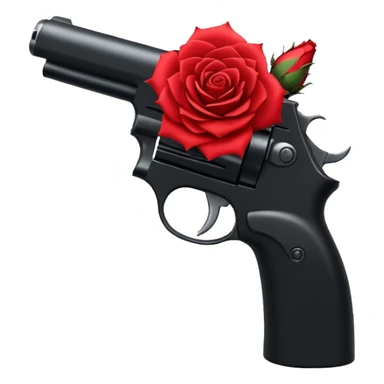 A minimalist side-profile pistol silhouette wrapped in elegant thorned roses. The roses should weave naturally around the frame and grip, with subtle thorns curling along the barrel. sticker