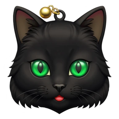 black cat wearing a jingle bell necklace sticker