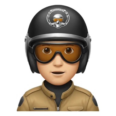 guy in motorcycle helmet and sunglasses, no mouth sticker