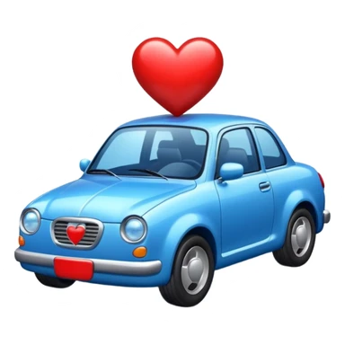 Blue car with heart sticker