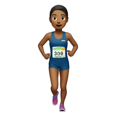 marathon runner women with bib sticker