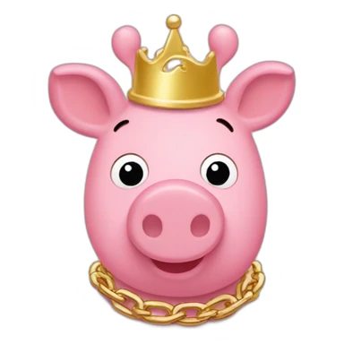 Peppa pig wearing gold chain sticker