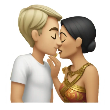 Balinese guy kisses a white-skinned girl sticker