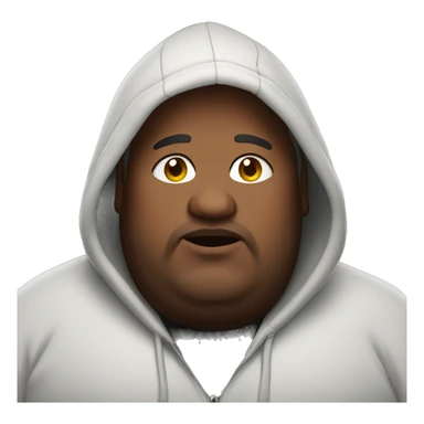 Fat man wearing a hoodie sticker