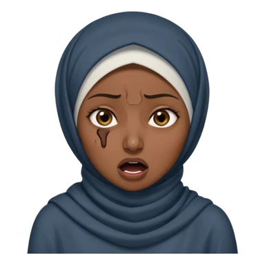 A hijabi woman choking herself out of frustration and anger sticker