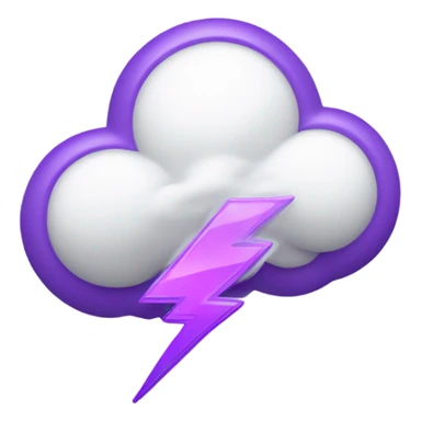 CLOUD WITH PURPLE LIGHTNING BOLT  sticker