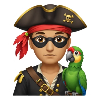 pirate with eye patch and parrot sticker
