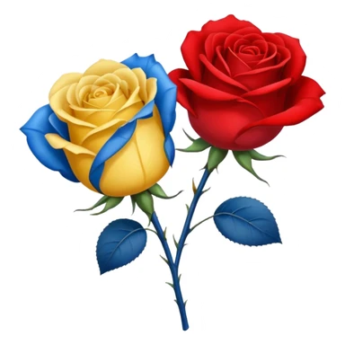 One Yellow 🌹 and one blue flower 🌹 on with red band  sticker