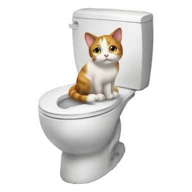 Cat on toilet  sticker