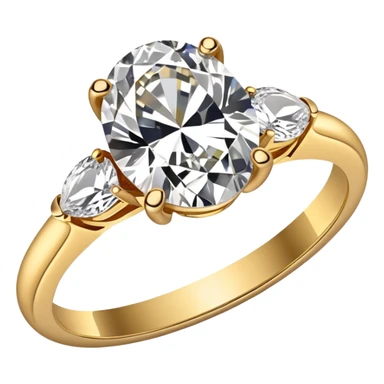 Oval diamond ring with gold and diamond band sticker
