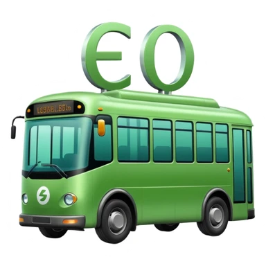 green electric bus with a large zero-euro bill symbol sticker
