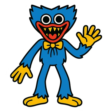 Huggy Wuggy character in vibrant toon style sticker