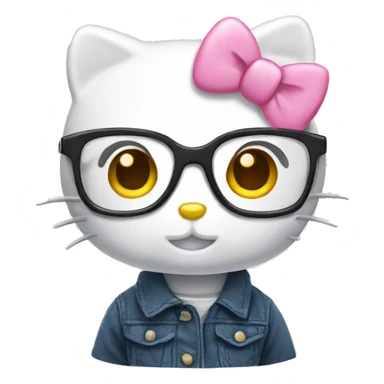 Hello kitty with a cute glasses sticker