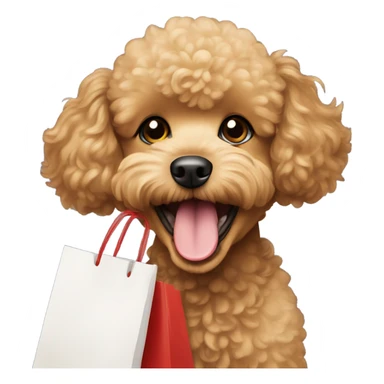 Golden toy poodle shopping sticker